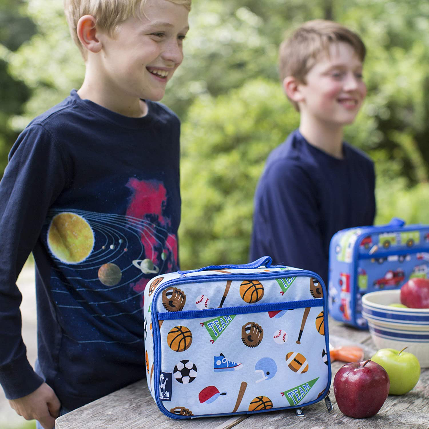 Rynx | Wildkin Kids Insulated Lunch Box Bag for Boys and Girls, Perfect Size for Packing Hot or Cold Snacks for School and Travel, Mom's Choice Award Winner, BPA-free, Olive Kids (Sharks)