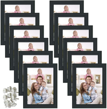 Rynx | Gift Garden 4x6 Picture Frame Black Photo Frames Bulk for Wall or Table, Set of 12