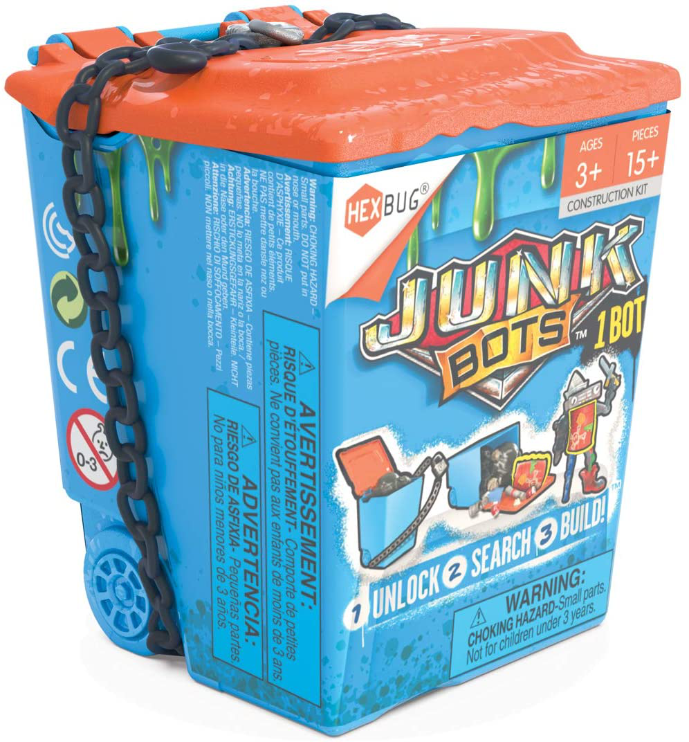 Rynx | Hexbug Junkbots - Trash Can Assortment Kit - Surprise Toys In Every Box Lol With Boys And Girls - Alien Powered Toys For Kids - 15+ Pieces Of Action Construction Figures - For Age Group 5 And Up