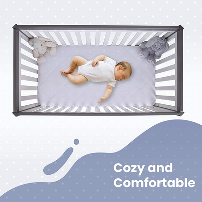 Rynx | MAXI Fitted Crib Down Alternative Mattress Pad - 100% Cotton, 300 Thread Count (Crib)