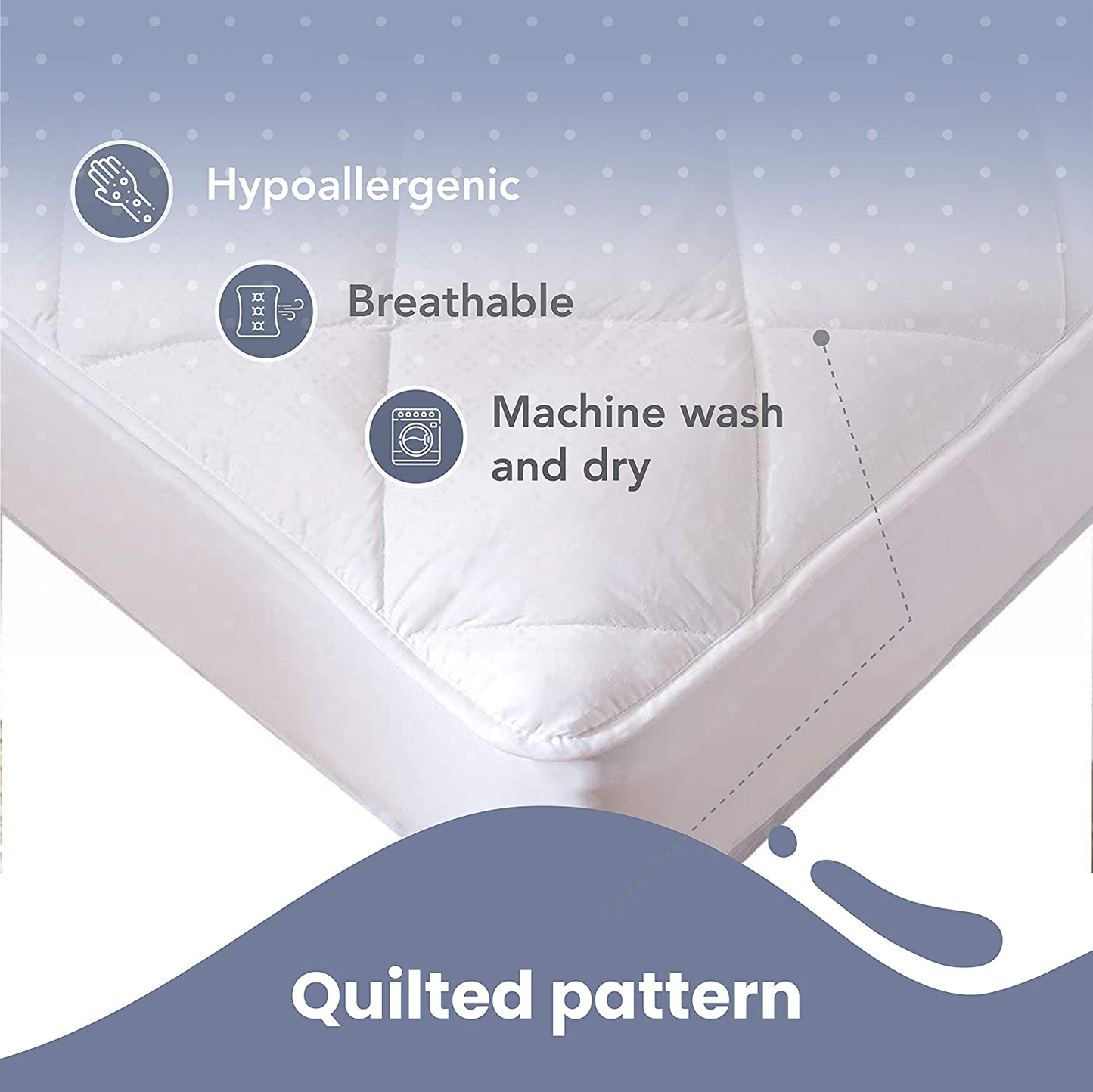 Rynx | MAXI Fitted Crib Down Alternative Mattress Pad - 100% Cotton, 300 Thread Count (Crib)