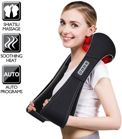 Rynx | Shiatsu neck massage and back massages with heat, VIKTOR JURGEN deep tissue kneading comfort sports recovery massage devices for neck, back, shoulders, feet, relaxation gifts for him, her, women, men