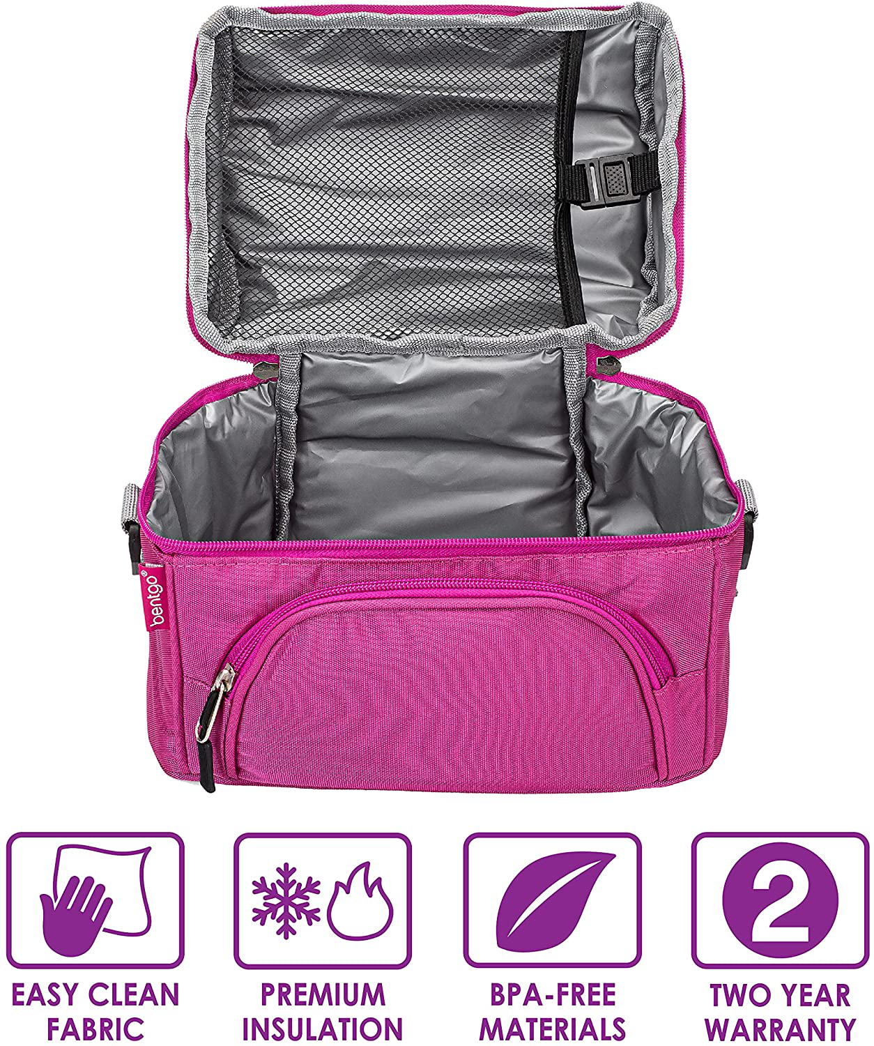 Rynx | Bentgo Deluxe Lunch Bag - Durable And Insulated Lunch Tote With Zipper Pocket Outside, Internal Mesh Pocket, Padded And Adjustable Straps, & 2-Way Chain - Fits All Bentgo Lunch Boxes (Sand)