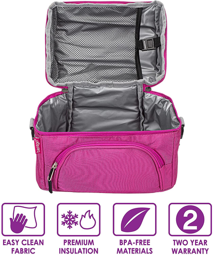 Rynx | Bentgo Deluxe Lunch Bag - Durable And Insulated Lunch Tote With Zipper Pocket Outside, Internal Mesh Pocket, Padded And Adjustable Straps, & 2-Way Chain - Fits All Bentgo Lunch Boxes (Sand)