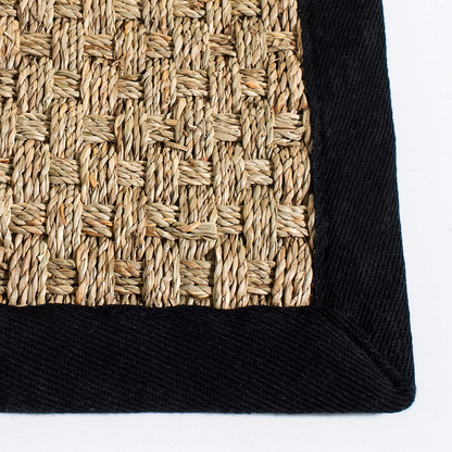 Rynx | Safavieh Natural Fiber Collection Nf114e Border Basketweave Seagrass Accent Rug, 2' X 3', Blue