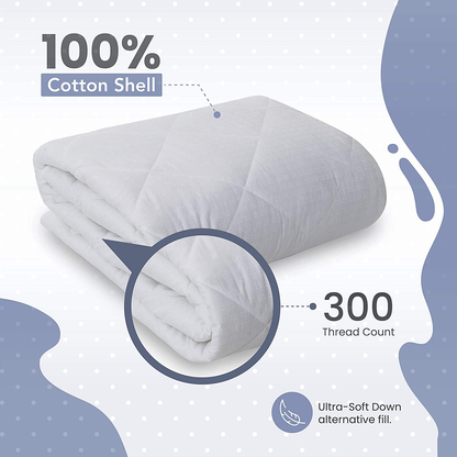 Rynx | MAXI Fitted Crib Down Alternative Mattress Pad - 100% Cotton, 300 Thread Count (Crib)