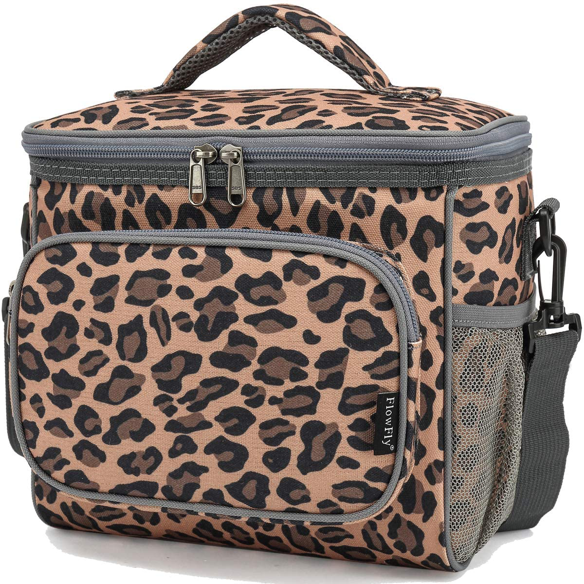 Rynx | Flowfly Insulated Reusable Lunchbox Adult Large Lunchbox For Women And Men With Adjustable Shoulder Strap Front Zipper Pocket And Double Large Mesh Pockets, Royal