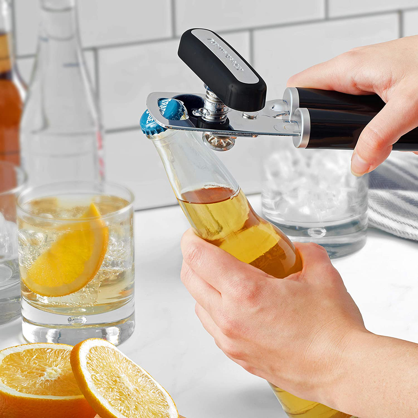 Rynx | KitchenAid Classic Multifunction Can Opener / Corkscrew, 8.34-Inch, Charcoal Gray