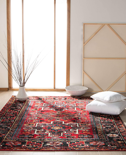 Rynx | Safavieh Vintage Hamadan Collection VTH211A Oriental Traditional Persian Non-Shedding Stain Resistant Living Room Bedroom Area Rug, 2'7" x 5', Red / Multi