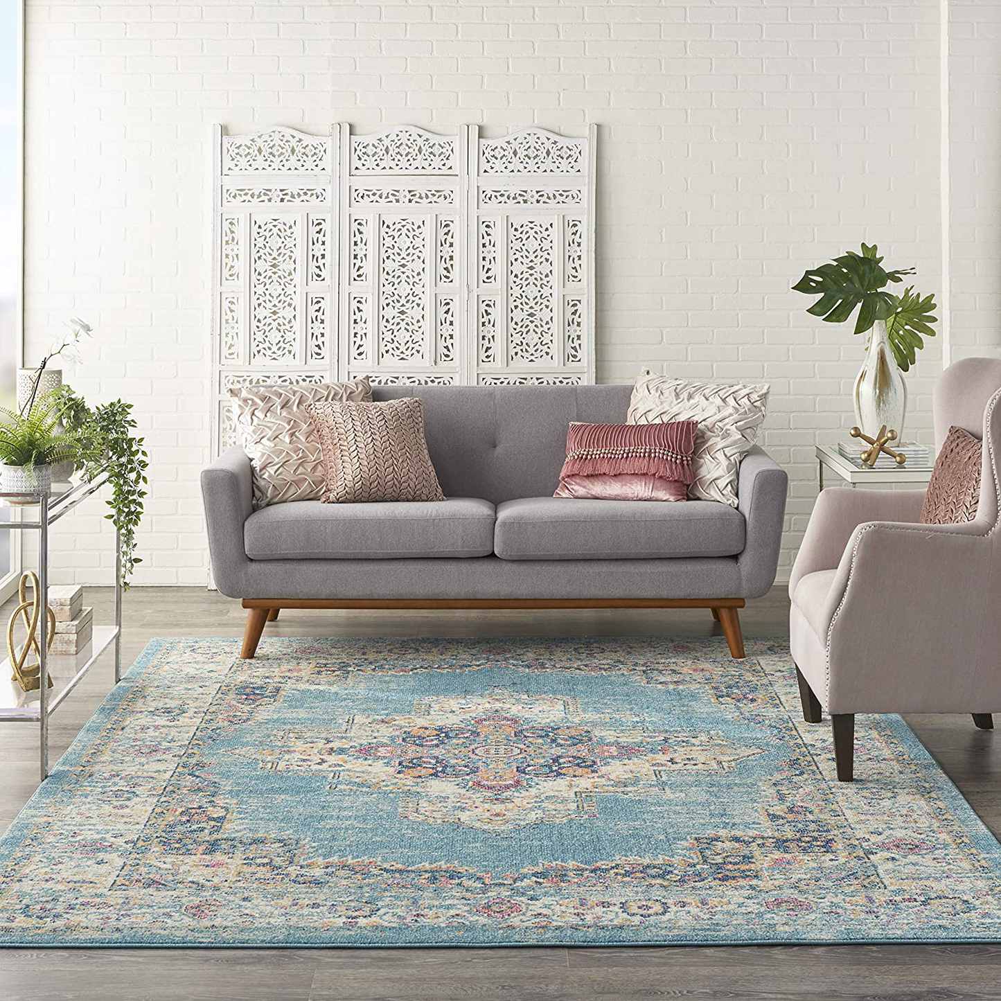 Rynx | Nourison Passion Rug, 2'2" X 7'6", Ivory/Fuchsia, 7 Feet