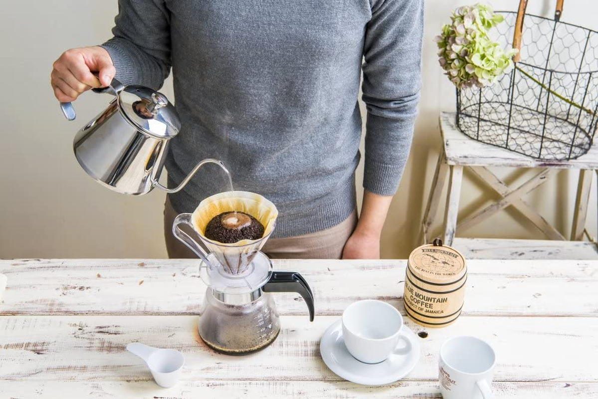 Rynx | Pour Over Coffee Dripper By Sanyo Sangyo: 1-to-4 Cup FLOWER SHAPED Brewer | Smart Drip Coffee Maker And Server | For Freshly Brewed Coffee | Elegant Smart Design For Better Brewing