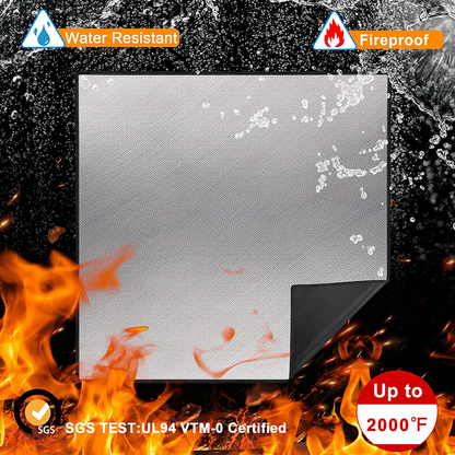 Rynx | 36" Diameter Round Fireproof Mat Fire Pit Mat, DocSafe 3 Layer Fire Pad for Patio, Terrace, Grass, Lawn, Heat Protector, Fire Resistant Mat for Outdoors, Fire Pit Accessories, Easy to Clean