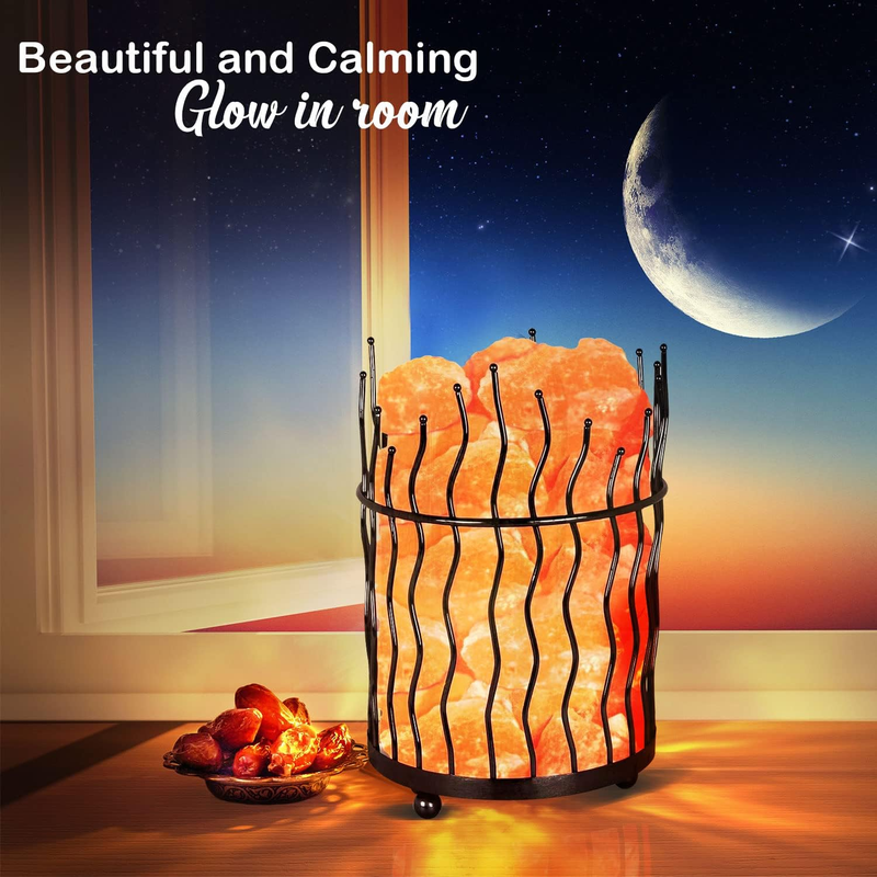 Rynx | Himalayan Salt Basket Lamp - Amber Glow