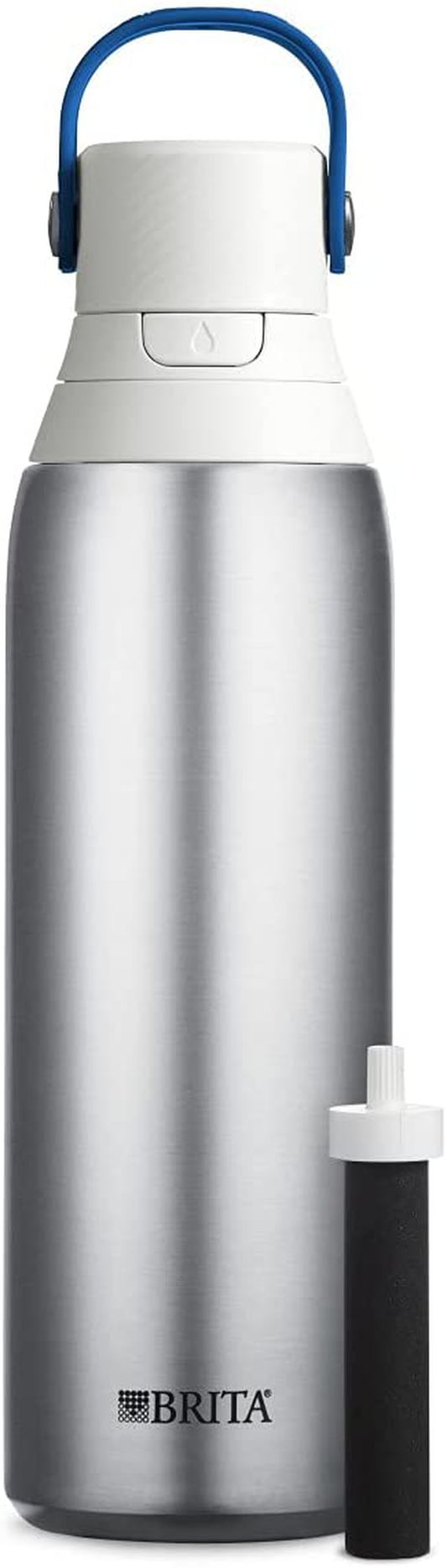 Rynx | Brita Stainless Steel Water Filter Bottle, Stainless Steel, 20 Ounce, 1 Piece