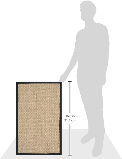 Rynx | Safavieh Natural Fiber Collection NF114G Border Basketweave Seagrass Runner, 2'6" x 10', Olive