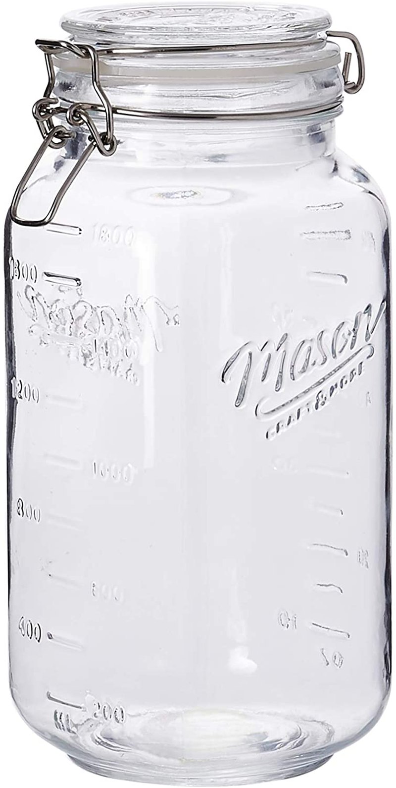 Rynx | Mason Craft & More Glass Clamp Jars, 12oz Mini 4 Pack, Clear
