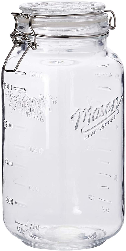 Rynx | Mason Craft & More Glass Clamp Jars, 12oz Mini 4 Pack, Clear