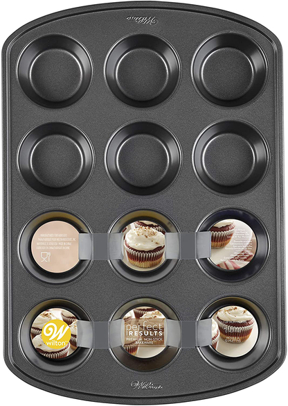 Rynx | Wilton Perfect Results Premium Non-Stick Bakeware Muffin Pan & Cupcake Pan, 12-Cup, Steel