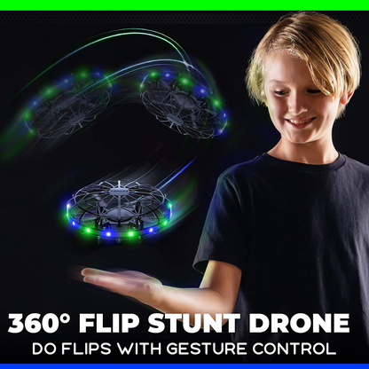 Rynx | Force1 Scoot LED Handheld Drone for Kids or Adults - Hands-Free Motion Sensor Mini Drone, Easy Indoor Small UFO Toy Flying Ball Drone Toy for Boys and Girls (Green/Blue)