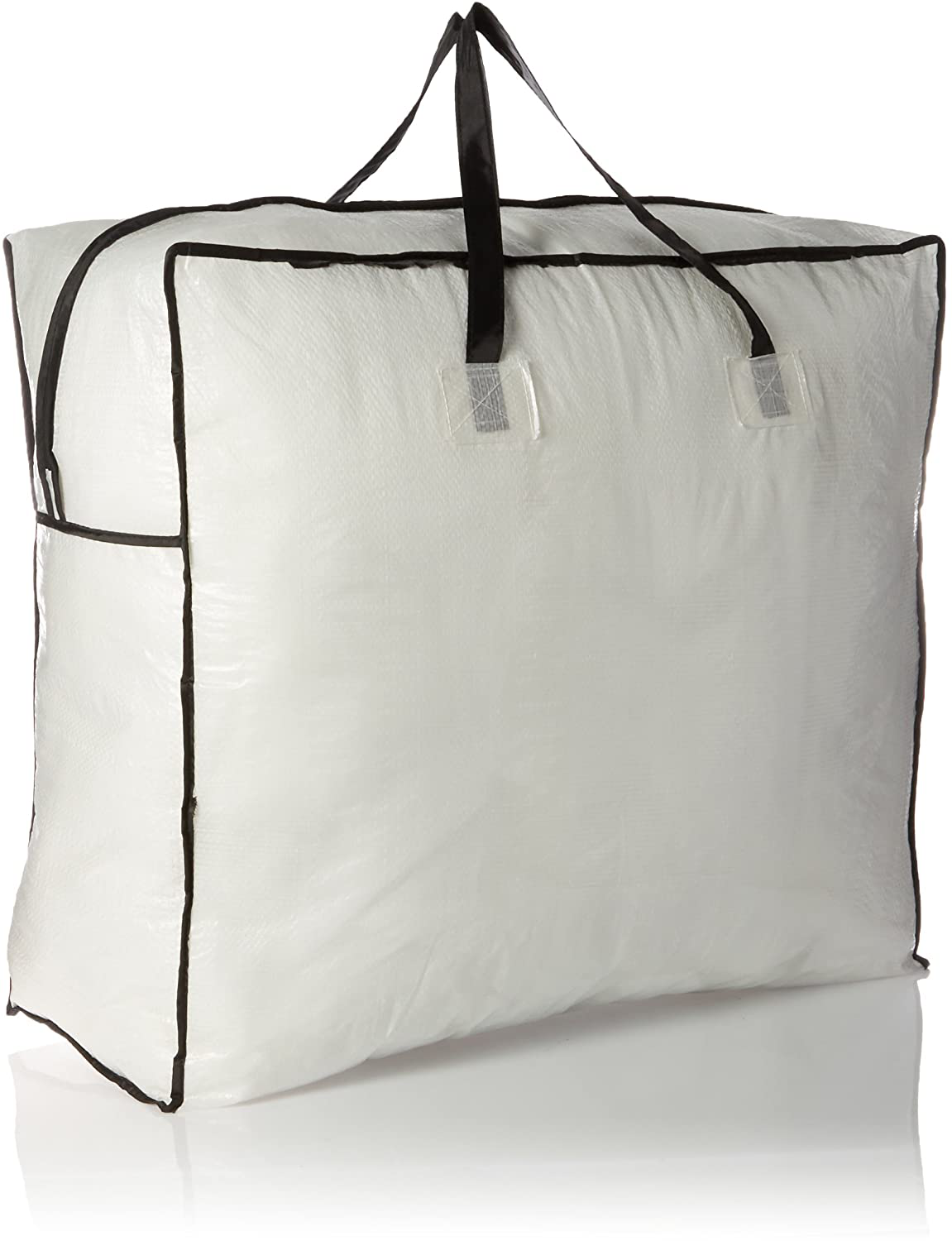 Rynx | Household Essentials 2622 MightyStor Large Storage Bag with Handles | Clothing and Linen Storage Bag | White Tarp with Black Trim