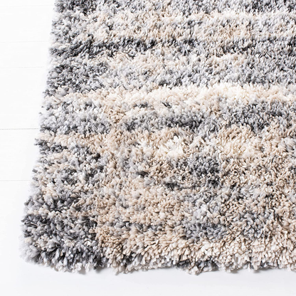 Rynx | SAFAVIEH Fontana Shag Collection FNT856G Modern Non-Shedding Living Room Bedroom Dining Room Entry Plus 2-Inch Thick Accent Rug, 2'3" x 4', Gray / Ivory
