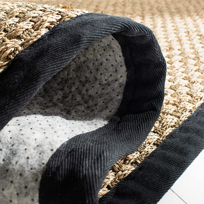 Rynx | Safavieh Natural Fiber Collection NF114G Border Basketweave Seagrass Runner, 2'6" x 10', Olive
