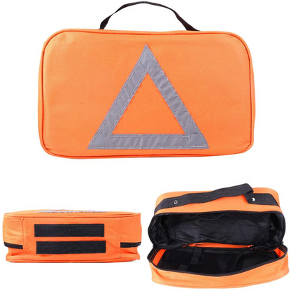 Rynx | Emergency Roadside Assistance Safety Kit - First Aid Kit, Jumper Cables, LED Warning Light, Work Gloves, Tools and More