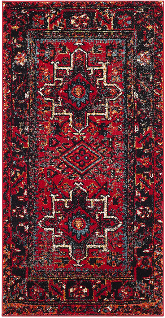 Rynx | Safavieh Vintage Hamadan Collection VTH211A Oriental Traditional Persian Non-Shedding Stain Resistant Living Room Bedroom Area Rug, 2'7" x 5', Red / Multi