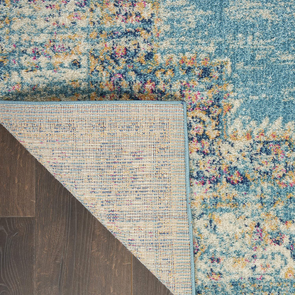 Rynx | Nourison Passion Blue Boho Area Rug 5'3" x Round, 5 Feet