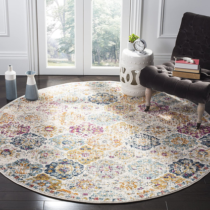 Rynx | Safavieh Madison Collection MAD611N Boho Chic Floral Medallion Trellis Distressed Non-Shedding Stain Resistant Living Room Bedroom Runner, 2'3" x 12', Marine / Teal