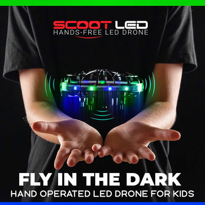 Rynx | Force1 Scoot LED Handheld Drone for Kids or Adults - Hands-Free Motion Sensor Mini Drone, Easy Indoor Small UFO Toy Flying Ball Drone Toy for Boys and Girls (Green/Blue)