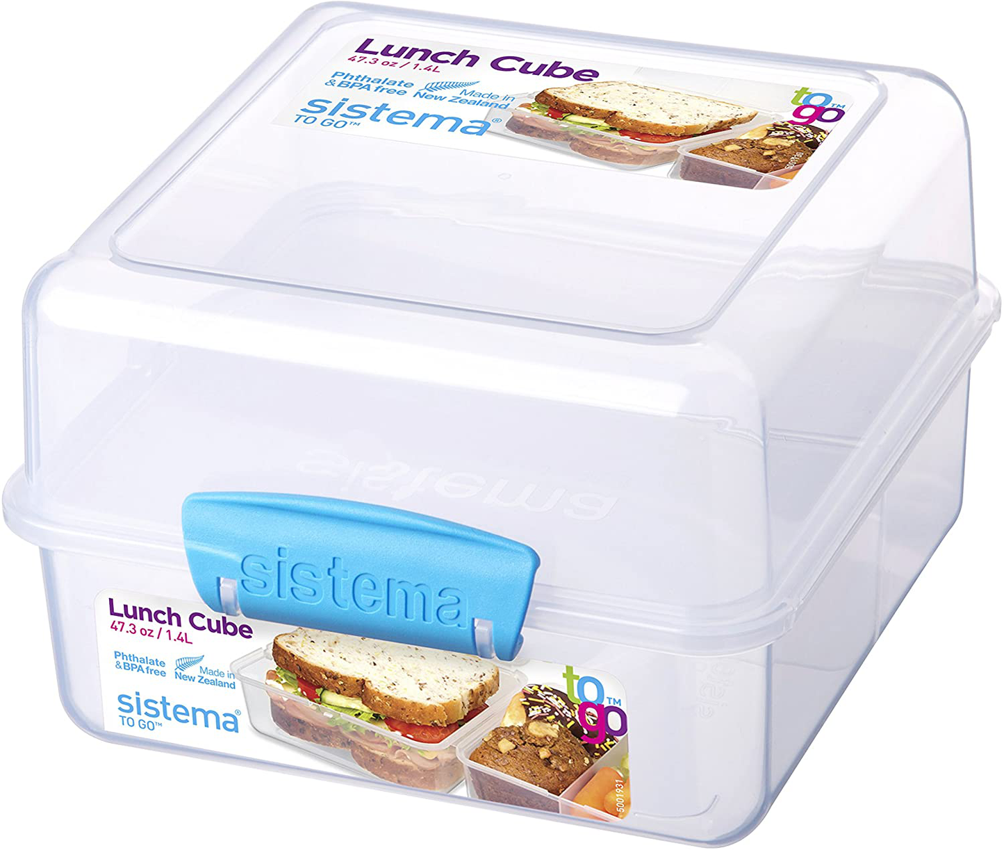 Rynx | Sistema To Go Kids Lunchboxes & Meal Containers | 2 Twist 'N' Sip Kids Water Bottles, 2 Lunch Cube Max With Dividers & 2 Leakproof Yoghurt Cups | Bpa-Free