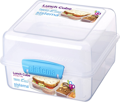 Rynx | Sistema To Go Kids Lunchboxes & Meal Containers | 2 Twist 'N' Sip Kids Water Bottles, 2 Lunch Cube Max With Dividers & 2 Leakproof Yoghurt Cups | Bpa-Free