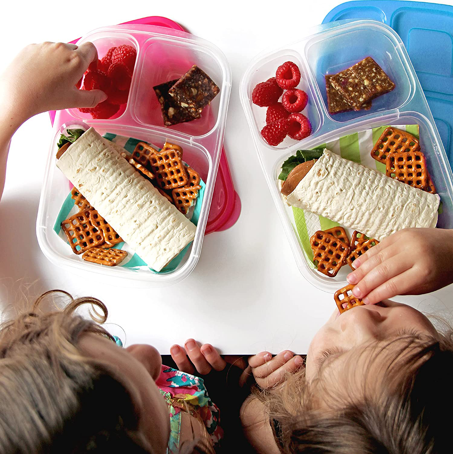 Rynx | Easylunchboxes - Bento Lunch Boxes - Reusable 3-Compartment Food Containers For School, Work, And Travel, Set Of 10, (Jewel Brights)