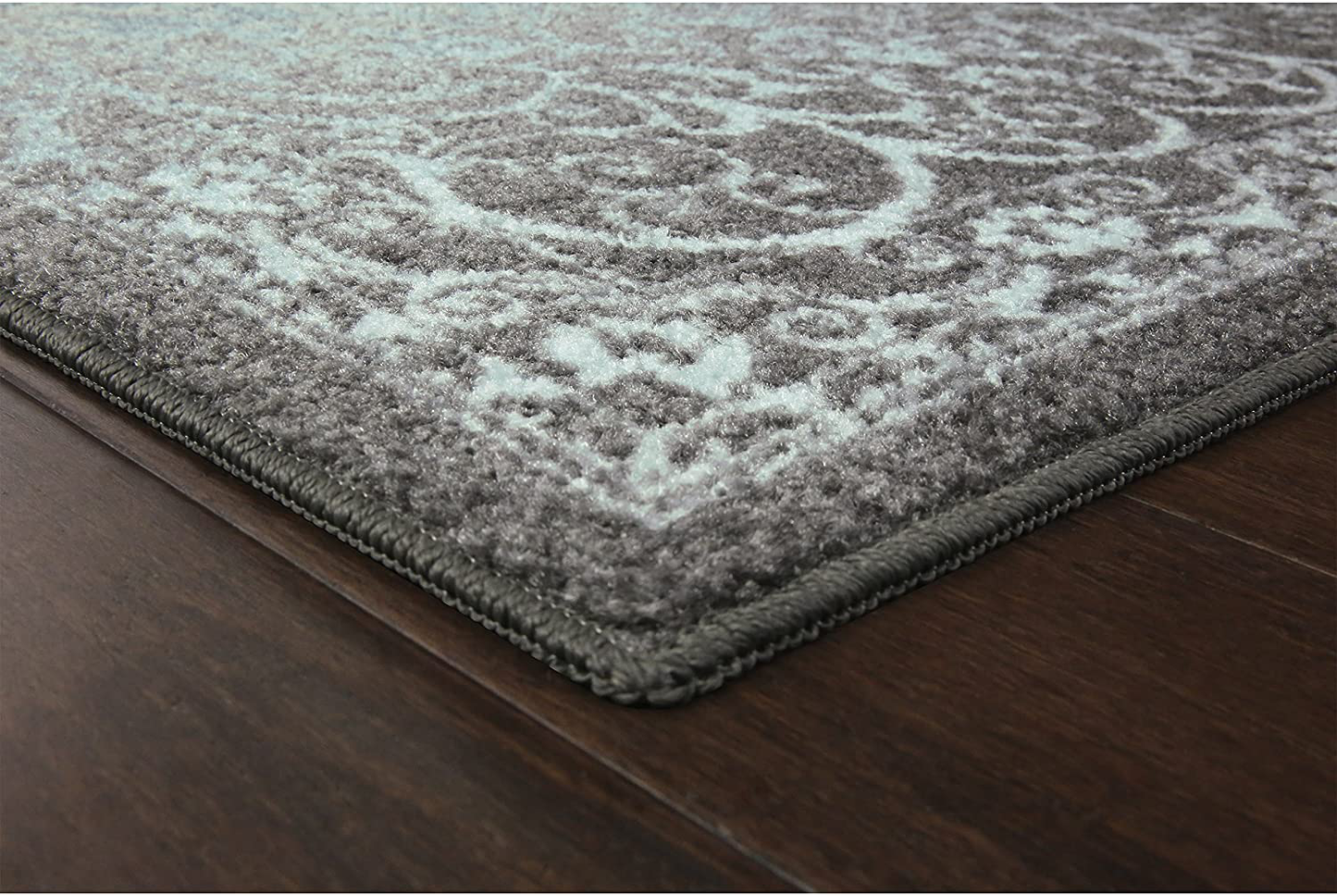 Rynx | Maples Rugs Pelham Vintage Runner Rug Non Slip Washable Hallway Entry Carpet [Made in USA], 2 x 6, Light Spa