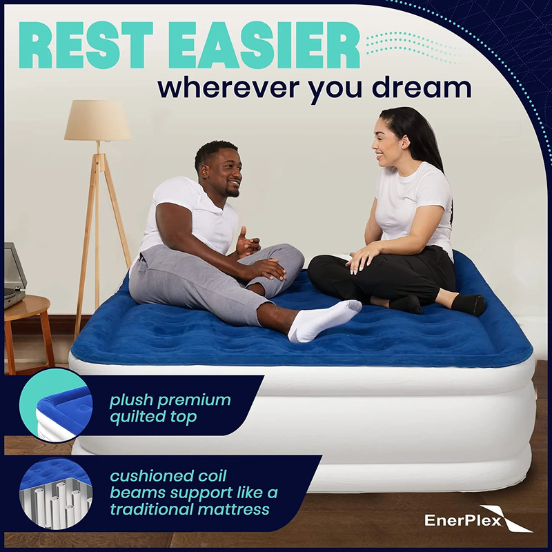 Rynx | Double Height Inflatable Mattress with Built-in Pump