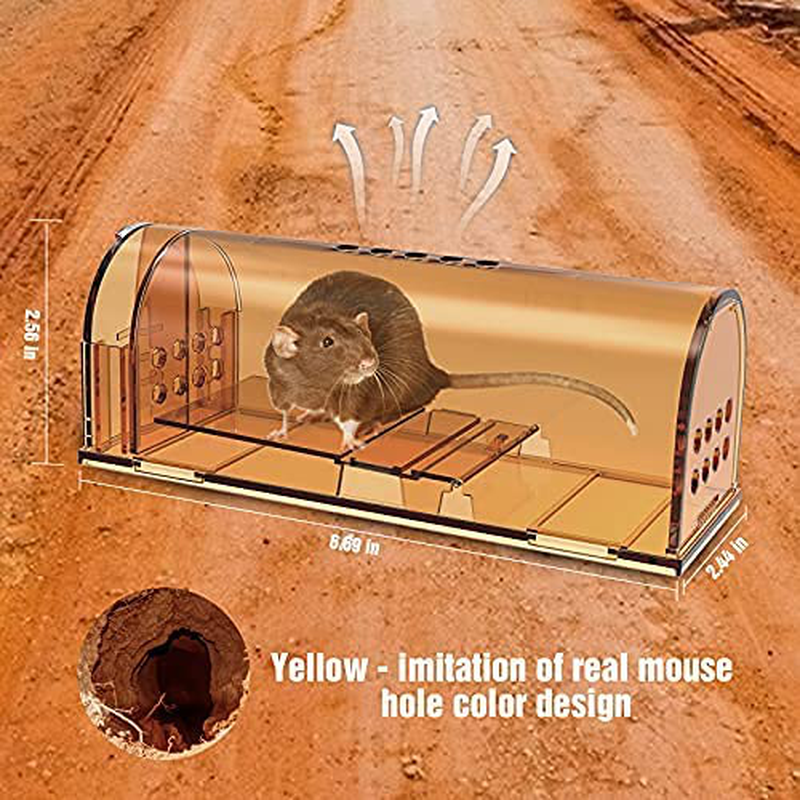 Rynx | 4 Pack Humane Mouse Traps No Kill, Live Mouse Trap, Reusable Mouse Trap for Home and Outdoors