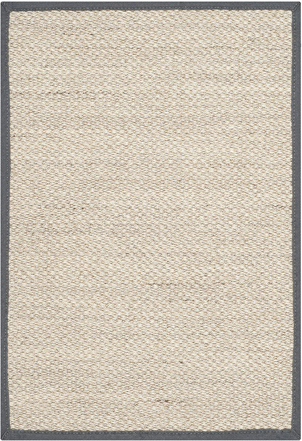 Rynx | Safavieh Natural Fiber Collection NF143D Border Sisal Accent Rug, 2'6" x 4', Marble / Dark Gray