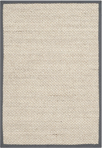 Rynx | Safavieh Natural Fiber Collection NF143D Border Sisal Accent Rug, 2'6" x 4', Marble / Dark Gray