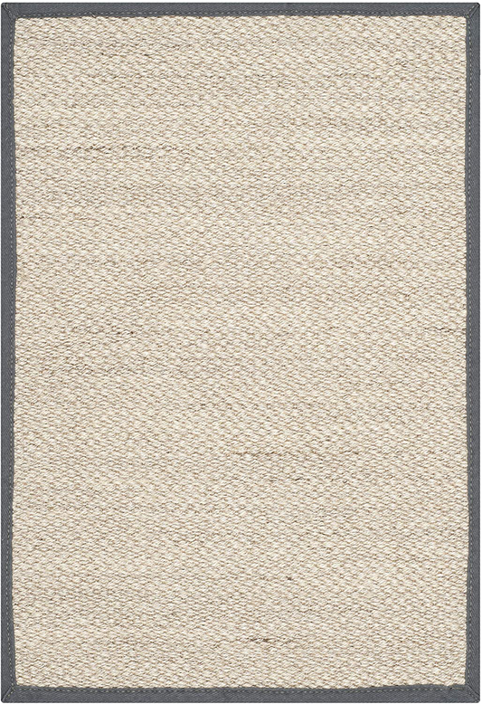 Rynx | Safavieh Natural Fiber Collection NF143D Border Sisal Accent Rug, 2'6" x 4', Marble / Dark Gray