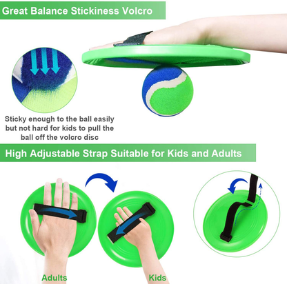 Rynx | Jalunth Ball Catch Set Games Toss Paddle - Beach Toys Back Yard Outdoor Lawn Backyard Throw Sticky Set Age 3 4 5 6 7 8 9 10 11 12 Years Old Boys Girls Kids Adults Family Outside Easter Gifts Green