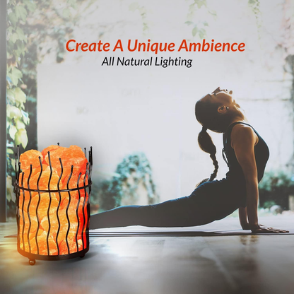 Rynx | Himalayan Salt Basket Lamp - Amber Glow