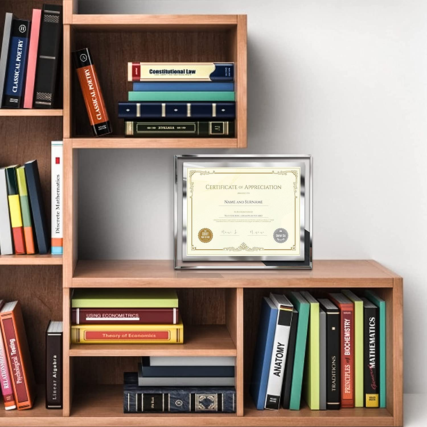 Rynx | 8.5 x 11 Certificate Document Frame Pack4 Diploma Glass Picture Frames for Tabletop