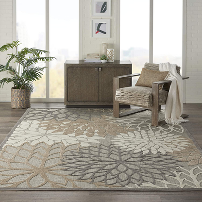 Rynx | Nourison Aloha Indoor/Outdoor Flower Turquoise Multicolor 2'3" x 8' Area Rug, (8' Runner)