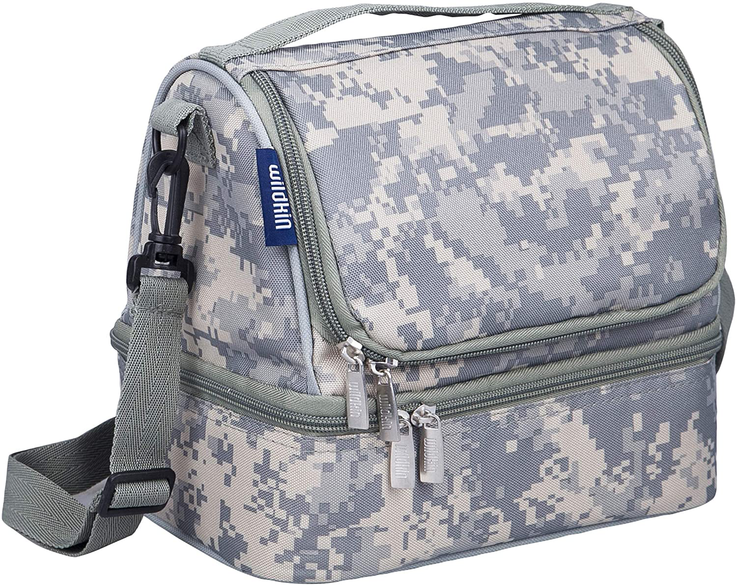 Rynx | Wildkin Two-Compartment Insulated Lunch Box For Boys & Girls, Size 9 X 8 X 6 Inches Lunch Box Bag For Kids, Ideal Size For Packing Hot Or Cold Snacks For School & Travel, BPA-Free (Digital Camo)
