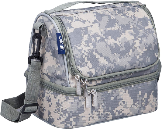 Rynx | Wildkin Two-Compartment Insulated Lunch Box For Boys & Girls, Size 9 X 8 X 6 Inches Lunch Box Bag For Kids, Ideal Size For Packing Hot Or Cold Snacks For School & Travel, BPA-Free (Digital Camo)