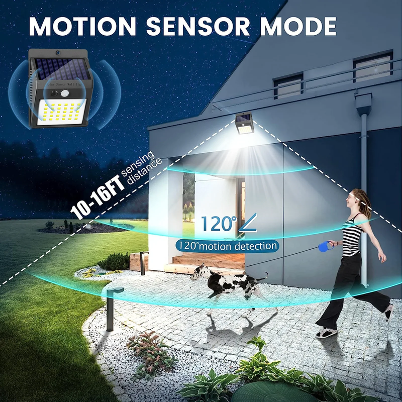 Rynx | 6-Pack Solar-Powered Motion Sensor Outdoor Lights, Waterproof Wireless Security Lighting