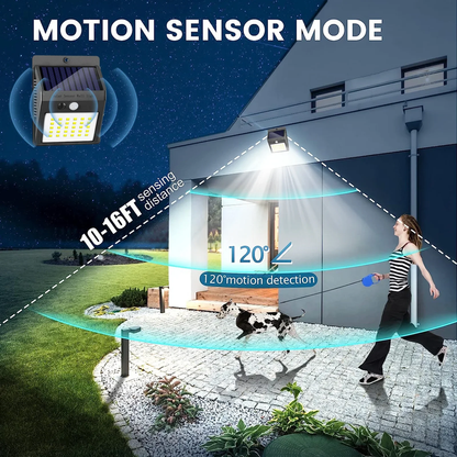Rynx | 6-Pack Solar-Powered Motion Sensor Outdoor Lights, Waterproof Wireless Security Lighting
