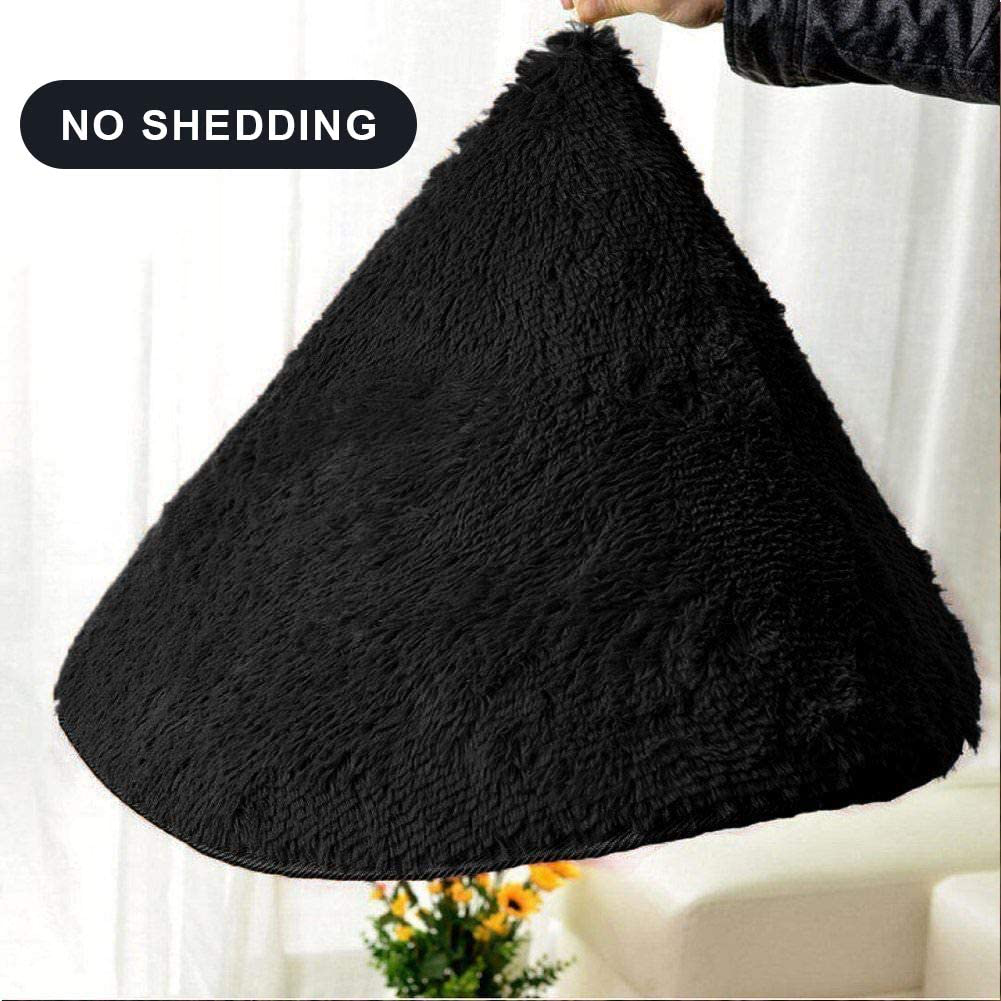 Rynx | Merelax Soft Modern Indoor Large Shaggy Rug For Bedroom Livingroom Dorm Kids Room Home Decorative, Non-Slip Plush Fluffy Furry Fur Area Rugs Comfy Nursery Accent Floor Carpet 5x8 Feet, Black
