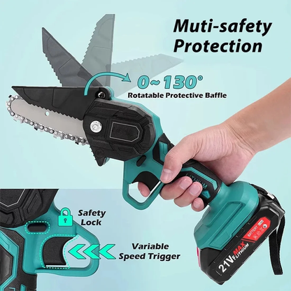 Rynx | Electric Chain Winch Wireless Chainsaw with 2 Large Capacity Batteries, Gardening Tools for Tree Trimming Shrub Pruning